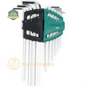 Bộ lục giác 9 chi tiết Sata 09-103 (Xám bạc)