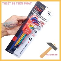 Bộ Lục Giác 9 Món Bông Mai Có Lỗ Dài Thép Cao Cấp C60 (Nhiều Màu Sắc) Từ T10-T50 TOP LU-9CMAUBM Chuyên Mở Ốc TITAN
