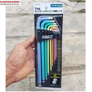 Bộ lục giác bi cao cấp hệ mét Asahi AQUS910 9 chi tiết