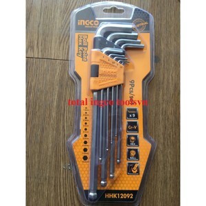 Bộ lục giác bi dài 9 chi tiết Ingco HHK12092