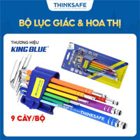 Bộ lục giác bi thân bọc nhựa KingBlue KL6-09 và thân trơn KL4-09, gồm 9 cây kích thước 1.5-10mm, chất liệu thép S2