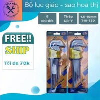 Bộ lục giác bi trắng 1.5-10mm + sao hoa thị trắng T10-T50