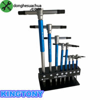 Bộ lục giác chữ T cán trượt, thân xoay Kingtony 23208MR có 8 chi tiết (2-10mm)