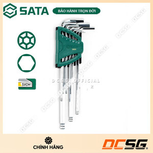 Bộ lục giác đầu bi 9 chi tiết Sata 09-101 (Xám bạc)