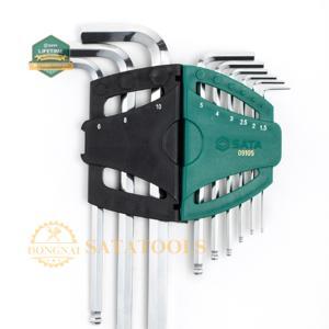 Bộ lục giác đầu bi dài 9 chi tiết Sata 09-105 (Xám bạc)