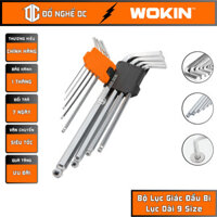 Bộ Lục Giác Đầu Bi Dài 9 Size Bộ Lục Lăng Đầu Bi Cao Cấp 207609 Wokin Tools Thép cao cấp dùng để vặn tháo lắp bulong GD