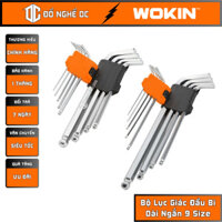 Bộ Lục Giác Đầu Bi Dài Ngắn 9 Size Bộ Lục Lăng Đầu Bi Cao Cấp 207509 207609 Wokin Tools Thép cao cấp GD