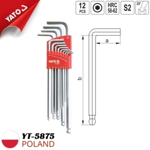 Bộ Lục giác đầu bi YT-5875, 12 chi tiết