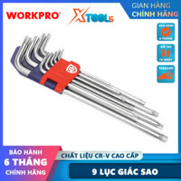 Bộ lục giác đầu hình sao kiểu chữ L, loại dài 9 cái thép hợp kim CR-V Workpro - WP222003