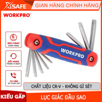 Bộ lục giác đầu hình sao Workpro - WP222021, kiểu gấp tôm tích, 8 cái (T10,T15,T20,T25,T25,T30,T40,T45,T50) thép hợp kim