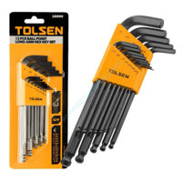 Bộ lục giác hệ inch hãng Tolsen 13 chi tiết đầu bi 20090 thép cr-v đen, BH 12 tháng Kouritsu Official Store