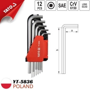 Bộ lục giác hệ inch Yato YT-5836, 12 chi tiết