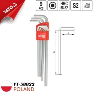 Bộ lục giác hệ mét yato yt-58822, 9 chi tiết