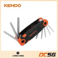 Bộ lục giác hoa thị bằng thép Cr-V kiểu gấp gọn (1 bộ = 8 cái) Kendo 20718 / DCSG