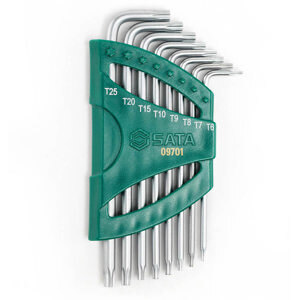 Bộ lục giác sao 8 cây dài Sata 09-701 (Xám bạc)