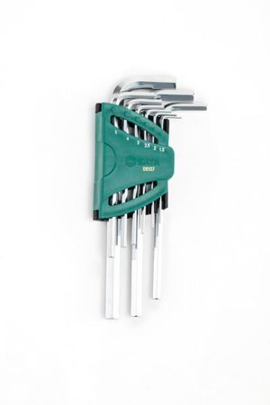 Bộ lục giác tay cầm dài 9 chi tiết Sata 09-107 (Xám bạc)