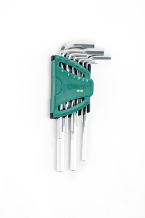 Bộ lục giác tay cầm dài 9 chi tiết Sata 09-107 (Xám bạc)