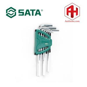 Bộ lục giác tay cầm dài 9 chi tiết Sata 09-107 (Xám bạc)