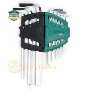 Bộ lục giác tay cầm dài 9 chi tiết Sata 09-107 (Xám bạc)