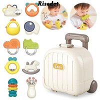 Bộ lục lạc trẻ em RISEDOT 6-10 CÁI, Lục lạc tay chuông mềm cho trẻ sơ sinh, Giáo dục có hộp bảo quản 0-12 tháng Nắm bắt miếng dán trẻ em