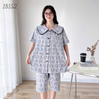 Bộ lửng Pijama BIGSIZE QCCC thun cotton mịn đẹp loại 1 thấm hút mồ hôi tốt, cổ sen Tho- tim SL.Pi DAI 100kg 110kg- 18152