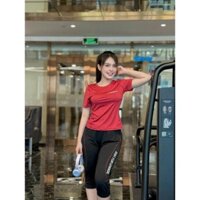 Bộ lửng set tập gym yoga aerobic nữ , đồ thể thao nữ , bộ quần tập lửng chất đẹp chạy bộ