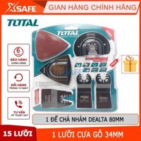 Bộ lưỡi cắt máy cắt rung TOTAL TAKTMT1502 gồm lưỡi cắt và đế nhám, sử dụng cho máy cắt rung TOTAL TS3006 - chính hãng