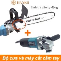Bộ lưỡi cưa xích gắn máy mài cầm tay , máy cắt 1 Tấc chuyển đổi thành máy cưa xích mini