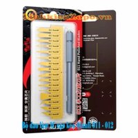 Bộ lưỡi và cán dao làm ic cạo keo Qianli 011 dày 0.12mm Và Cán dao 012 (17 in 1)
