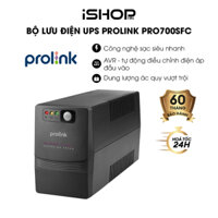 Bộ lưu điện UPS Prolink PRO700SFC/700SFCU, 650VA, 360W, sạc siêu nhanh, ổn định dòng điện, dùng cho PC, Wifi, Camera,...