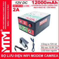 Bộ lưu điện wifi modem camera khóa cửa từ đèn quạt DC 12V 12000mAh 2A MTM – Mini UPS DC