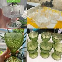 Bộ Ly Kem, Thố Đá Pha Lê Hiệu Cao Cấp Siêu Dày