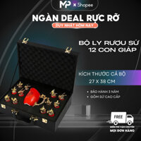 Bộ Ly Rượu Sứ 12 Con Giáp Kèm Vali Sang Trọng thích hợp làm quà tặng đối tác công ty