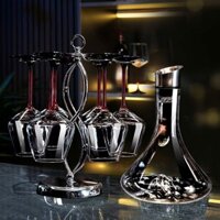 Bộ ly rượu vang đỏ cao cấp sang trọng cho sử dụng tại nhà, ly pha lê, ly lớn, bình decanter, giá đựng ly