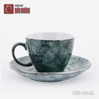 Bộ ly sứ uống cafe Cappuccino Nhật 180ml vân đá