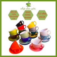 Bộ ly tách cafe cao cấp -Cốc Cappuccino 180ml - Cốc Sứ Uống Nước - Nhịp Điệu Gốm