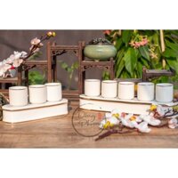 Bộ ly thờ cúng sứ trắng cao cấp, bộ 3 ly thờ cúng gia tiên, bộ 5 ly thần tài thổ địa, thờ Phật cao cấp
