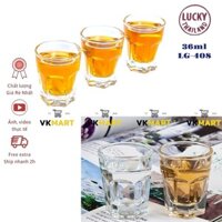 Bộ ly thủy tinh Lucky, cốc uống cocktail, nhập khẩu Thái Lan, LG408 - 36ml (12 cái/ bộ)