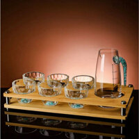 Bộ ly thủy tinh pha Lê Mạ vàng bộ ly trà 50ml dung tích lớn sang trọng HXZZ