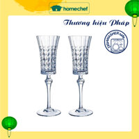 Bộ ly thủy tinh pha lê Champagne Lady Diamond 2 chi tiết H8117, 150ml, dùng máy rửa bát