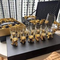 Bộ Ly Uống Rượu Đẹp 12 Con Giáp Đựng Trong Vali Cao Cấp Mạ Vàng 18K ❤️Quà Biếu Tết, Quà Tân Gia Sang Trọng, Đẳng Cấp❤️