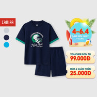 Bộ mặc nhà bé trai CANIFA áo thun ngắn tay quần đùi có hình in 2LS25S005