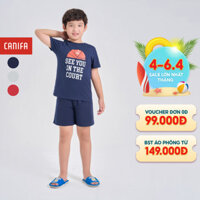 Bộ mặc nhà bé trai CANIFA áo thun cộc tay có hình in 2LS24W001