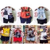 Bộ mặc nhà bé trai cotton xuất Hàn
