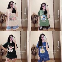 Bộ mặc nhà bộ hoạt hình mix quần sooc bộ mochino cộc bộ ny cộc (V06)