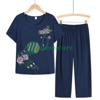 Bộ mặc nhà cho mẹ B56 - Quần áo trung niên nữ đẹp giá rẻ - Hàng thời trang trung tuổi U40 U50 U60 chất đũi Thái Bigsize