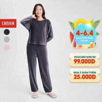 Bộ mặc nhà dài tay nữ CANIFA basic trơn 6LS24W007