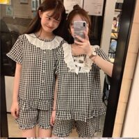 Bộ Mặc Nhà kẻ caro Hàn Quốc (+2% phí shopee)