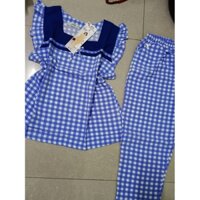 Bộ mặc nhà lụa mango sọc