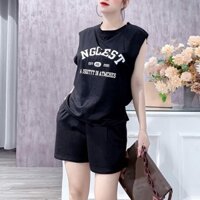 Bộ mặc nhà nữ mùa hè sát nách, đồ bộ bigsize chất cotton 100%
